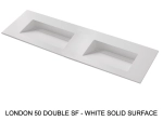 Plan vasque double lavabo, sur mesure : L 120 à 201 x P 40 à 51 cm, finition lisse, 10 couleurs au choix, Anti bactérien, résine Akrytan® teinté dans la masse, Livraison Offerte.